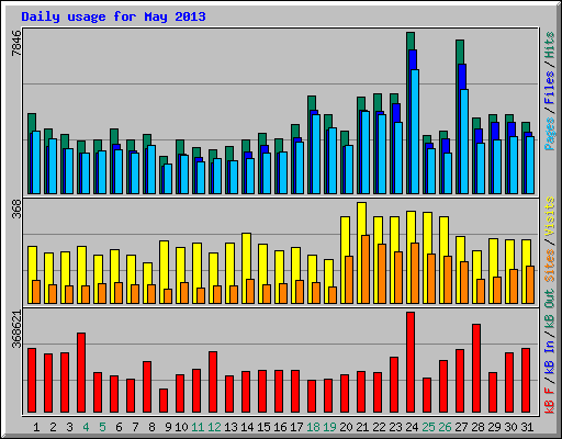 Daily usage for May 2013