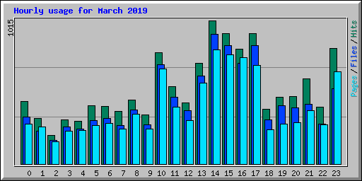 Hourly usage for March 2019