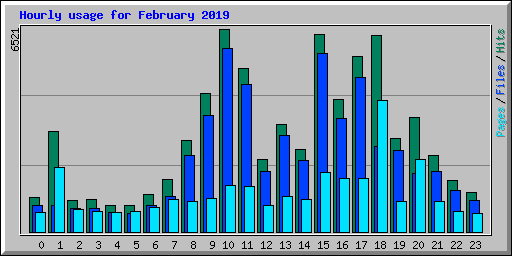 Hourly usage for February 2019