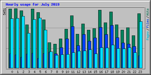 Hourly usage for July 2019