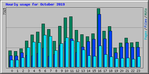 Hourly usage for October 2019