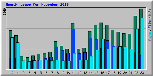 Hourly usage for November 2019