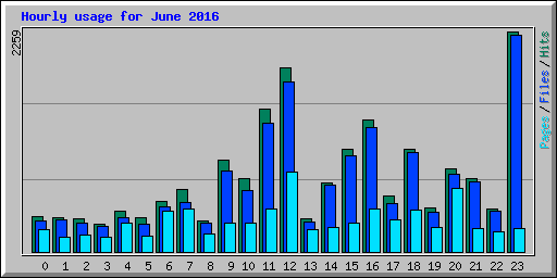 Hourly usage for June 2016