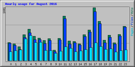 Hourly usage for August 2016