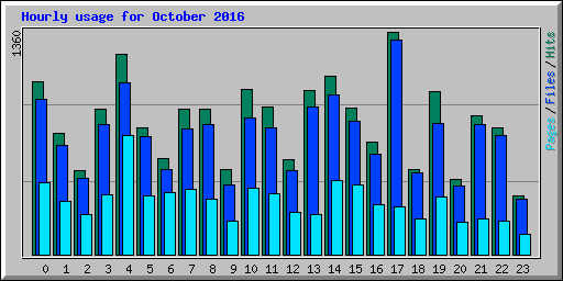 Hourly usage for October 2016