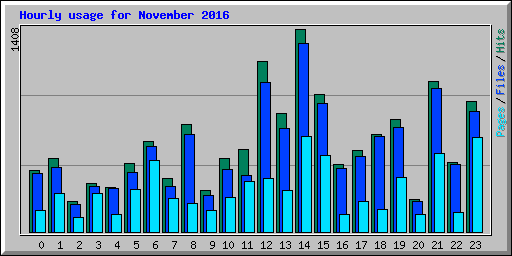 Hourly usage for November 2016