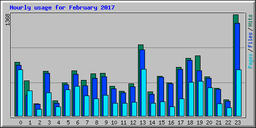 Hourly usage for February 2017