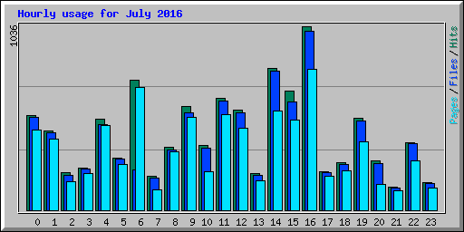 Hourly usage for July 2016