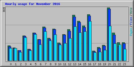 Hourly usage for November 2016