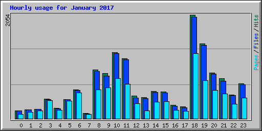 Hourly usage for January 2017