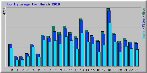 Hourly usage for March 2019