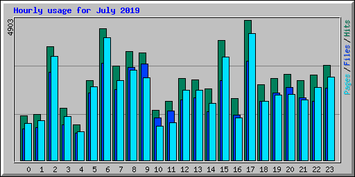 Hourly usage for July 2019