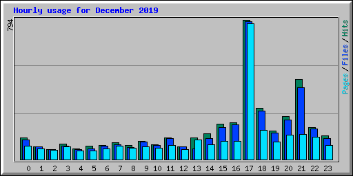 Hourly usage for December 2019